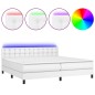 vidaXL Giroletto Molle con Materasso e LED Bianco 200x200cm Similpelle vidaXL Giroletto Molle con Materasso e LED Bianco 200x200cm Similpelle