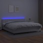 vidaXL Giroletto Molle con Materasso e LED Bianco 200x200cm Similpelle vidaXL Giroletto Molle con Materasso e LED Bianco 200x200cm Similpelle