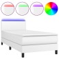 vidaXL Giroletto Molle con Materasso e LED Bianco 80x200 cm Similpelle vidaXL Giroletto Molle con Materasso e LED Bianco 80x200 cm Similpelle