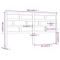 Testiera per Letto 206x4x100 cm in Legno Massello di Pino