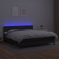Giroletto a Molle con Materasso e LED Nero 180x200cm Similpelle Giroletto a Molle con Materasso e LED Nero 180x200cm Similpelle
