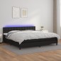 vidaXL Giroletto a Molle con Materasso e LED Nero 200x200cm Similpelle vidaXL Giroletto a Molle con Materasso e LED Nero 200x200cm Similpelle