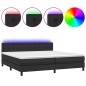 vidaXL Giroletto a Molle con Materasso e LED Nero 200x200cm Similpelle vidaXL Giroletto a Molle con Materasso e LED Nero 200x200cm Similpelle