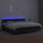 vidaXL Giroletto a Molle con Materasso e LED Nero 200x200cm Similpelle vidaXL Giroletto a Molle con Materasso e LED Nero 200x200cm Similpelle