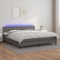 Giroletto Molle con Materasso e LED Grigio 200x200cm Similpelle Giroletto Molle con Materasso e LED Grigio 200x200cm Similpelle