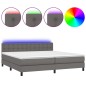Giroletto Molle con Materasso e LED Grigio 200x200cm Similpelle Giroletto Molle con Materasso e LED Grigio 200x200cm Similpelle