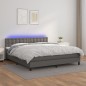 vidaXL Giroletto Molle con Materasso e LED Grigio 180x200cm Similpelle vidaXL Giroletto Molle con Materasso e LED Grigio 180x200cm Similpelle