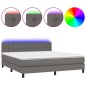 vidaXL Giroletto Molle con Materasso e LED Grigio 180x200cm Similpelle vidaXL Giroletto Molle con Materasso e LED Grigio 180x200cm Similpelle