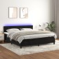 Letto a Molle con Materasso e LED Nero 180x200 cm in Velluto Letto a Molle con Materasso e LED Nero 180x200 cm in Velluto