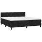 Letto a Molle con Materasso e LED Nero 180x200 cm in Velluto Letto a Molle con Materasso e LED Nero 180x200 cm in Velluto
