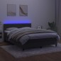 vidaXL Letto a Molle con Materasso e LED Grigio Scuro 140x200 cm vidaXL Letto a Molle con Materasso e LED Grigio Scuro 140x200 cm