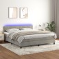 vidaXL Letto a Molle Materasso e LED Grigio Chiaro 180x200 cm Velluto vidaXL Letto a Molle Materasso e LED Grigio Chiaro 180x200 cm Velluto