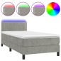 Letto a Molle Materasso e LED Grigio Chiaro 80x200 cm Velluto Letto a Molle Materasso e LED Grigio Chiaro 80x200 cm Velluto