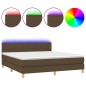 Letto a Molle Materasso e LED MarroneScuro 180x200cm in Tessuto Letto a Molle Materasso e LED MarroneScuro 180x200cm in Tessuto
