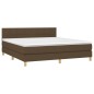 Letto a Molle Materasso e LED MarroneScuro 180x200cm in Tessuto Letto a Molle Materasso e LED MarroneScuro 180x200cm in Tessuto