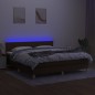 Letto a Molle Materasso e LED MarroneScuro 180x200cm in Tessuto Letto a Molle Materasso e LED MarroneScuro 180x200cm in Tessuto