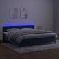 Letto a Molle con Materasso e LED Blu Scuro 200x200 cm Letto a Molle con Materasso e LED Blu Scuro 200x200 cm