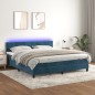 vidaXL Letto a Molle con Materasso e LED Blu Scuro 160x200 cm vidaXL Letto a Molle con Materasso e LED Blu Scuro 160x200 cm