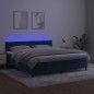 vidaXL Letto a Molle con Materasso e LED Blu Scuro 160x200 cm vidaXL Letto a Molle con Materasso e LED Blu Scuro 160x200 cm