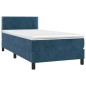 Letto a Molle con Materasso e LED Blu Scuro 80x200cm in Velluto Letto a Molle con Materasso e LED Blu Scuro 80x200cm in Velluto