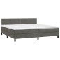 Letto a Molle con Materasso e LED Grigio Scuro 200x200 cm Letto a Molle con Materasso e LED Grigio Scuro 200x200 cm