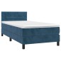 Letto a Molle con Materasso e LED Blu Scuro 100x200 cm