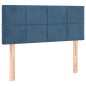 Letto a Molle con Materasso e LED Blu Scuro 100x200 cm