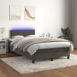 Letto a Molle con Materasso e LED Grigio Scuro 120x200 cm Letto a Molle con Materasso e LED Grigio Scuro 120x200 cm