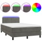 Letto a Molle con Materasso e LED Grigio Scuro 120x200 cm Letto a Molle con Materasso e LED Grigio Scuro 120x200 cm