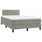 Letto a Molle Materasso e LED Grigio Chiaro 120x200 cm Velluto Letto a Molle Materasso e LED Grigio Chiaro 120x200 cm Velluto