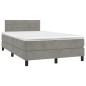 Letto a Molle Materasso e LED Grigio Chiaro 120x200 cm Velluto Letto a Molle Materasso e LED Grigio Chiaro 120x200 cm Velluto