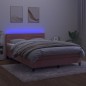 Letto a Molle con Materasso e LED Rosa 140x200 cm in Velluto Letto a Molle con Materasso e LED Rosa 140x200 cm in Velluto