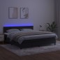 vidaXL Letto a Molle con Materasso e LED Nero 180x200 cm in Velluto vidaXL Letto a Molle con Materasso e LED Nero 180x200 cm in Velluto