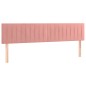 Letto a Molle con Materasso e LED Rosa 160x200 cm in Velluto Letto a Molle con Materasso e LED Rosa 160x200 cm in Velluto