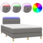 Letto a Molle Materasso e LED Grigio Scuro 120x200cm in Tessuto Letto a Molle Materasso e LED Grigio Scuro 120x200cm in Tessuto