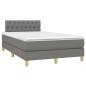 Letto a Molle Materasso e LED Grigio Scuro 120x200cm in Tessuto Letto a Molle Materasso e LED Grigio Scuro 120x200cm in Tessuto