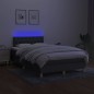 Letto a Molle Materasso e LED Grigio Scuro 120x200cm in Tessuto Letto a Molle Materasso e LED Grigio Scuro 120x200cm in Tessuto