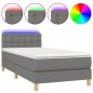 Letto a Molle Materasso e LED Grigio Scuro 90x190 cm in Tessuto Letto a Molle Materasso e LED Grigio Scuro 90x190 cm in Tessuto