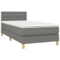 Letto a Molle Materasso e LED Grigio Scuro 90x190 cm in Tessuto Letto a Molle Materasso e LED Grigio Scuro 90x190 cm in Tessuto