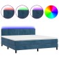 Letto a Molle con Materasso e LED Blu Scuro 180x200 cm Letto a Molle con Materasso e LED Blu Scuro 180x200 cm