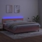 Letto a Molle con Materasso e LED Rosa 180x200 cm in Velluto Letto a Molle con Materasso e LED Rosa 180x200 cm in Velluto