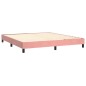 Letto a Molle con Materasso e LED Rosa 180x200 cm in Velluto Letto a Molle con Materasso e LED Rosa 180x200 cm in Velluto