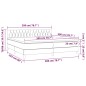Letto a Molle Materasso e LED Grigio Scuro 200x200cm in Tessuto Letto a Molle Materasso e LED Grigio Scuro 200x200cm in Tessuto