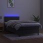 vidaXL Letto a Molle con Materasso e LED Grigio Scuro 80x200cm Velluto vidaXL Letto a Molle con Materasso e LED Grigio Scuro 80x200cm Velluto