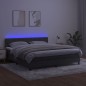 Letto a Molle con Materasso e LED Grigio Scuro 160x200 cm Letto a Molle con Materasso e LED Grigio Scuro 160x200 cm