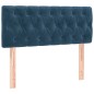 Letto a Molle con Materasso e LED Blu Scuro 90x200cm in Velluto Letto a Molle con Materasso e LED Blu Scuro 90x200cm in Velluto