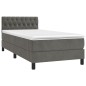 Letto a Molle con Materasso e LED Grigio Scuro 90x190cm Velluto Letto a Molle con Materasso e LED Grigio Scuro 90x190cm Velluto