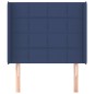 Testiera ad Orecchio Blu 93x16x118/128 cm in Tessuto