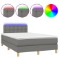 Letto a Molle Materasso e LED Grigio Scuro 120x200cm in Tessuto Letto a Molle Materasso e LED Grigio Scuro 120x200cm in Tessuto