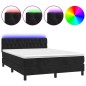 vidaXL Letto a Molle con Materasso e LED Nero 140x200 cm in Velluto vidaXL Letto a Molle con Materasso e LED Nero 140x200 cm in Velluto